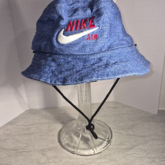 Nike Air Blue Bucket Hat with Draw String At Neck - Picture 2 of 6